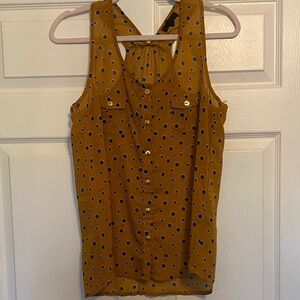 Polka Dot Sleeveless Top - Mustard